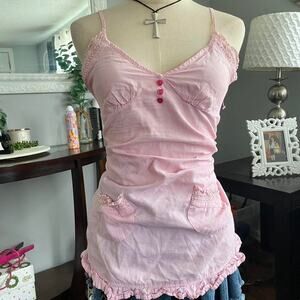 Pink and white striped babydoll